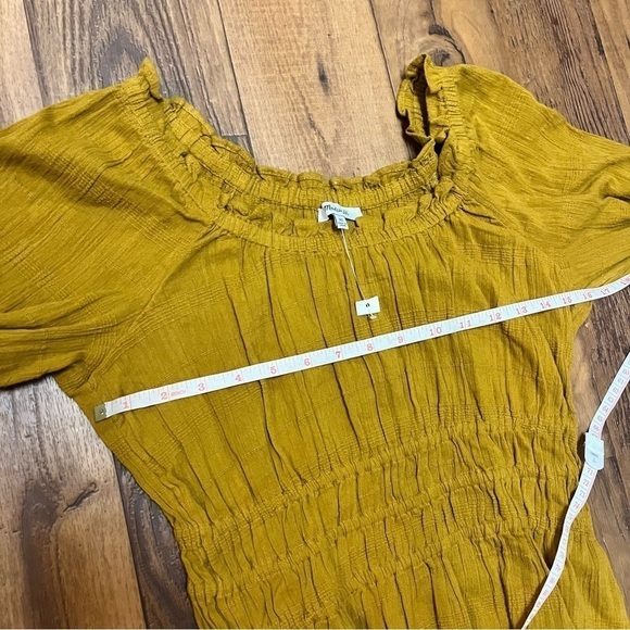 Madewell Sophia Top Textured Plaid XS Mustard Yellow U - Picture 5 of 9